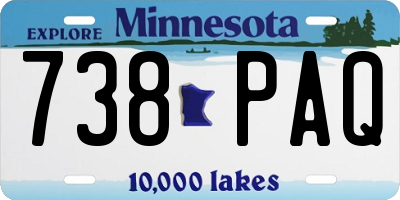 MN license plate 738PAQ