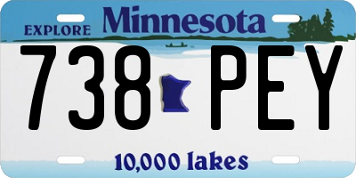 MN license plate 738PEY