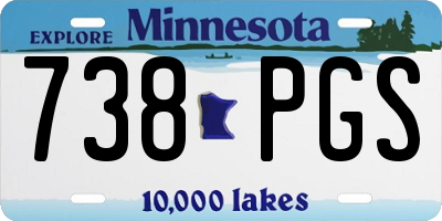 MN license plate 738PGS