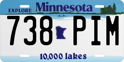 MN license plate 738PIM