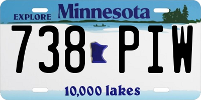 MN license plate 738PIW