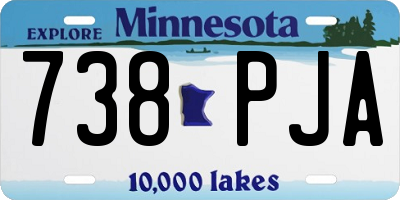 MN license plate 738PJA