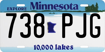 MN license plate 738PJG