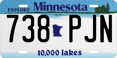MN license plate 738PJN