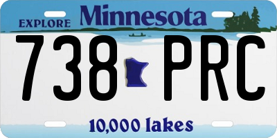 MN license plate 738PRC