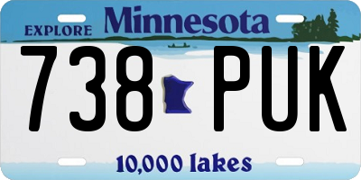 MN license plate 738PUK