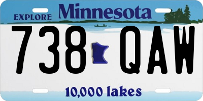 MN license plate 738QAW