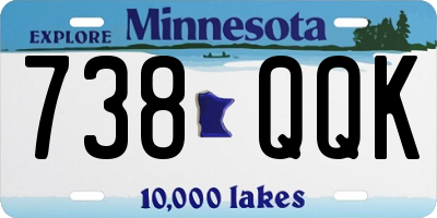 MN license plate 738QQK
