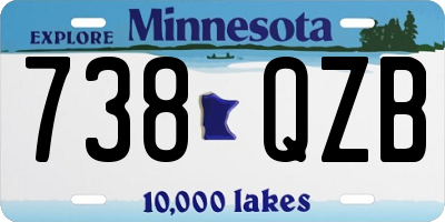 MN license plate 738QZB