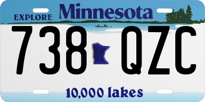 MN license plate 738QZC