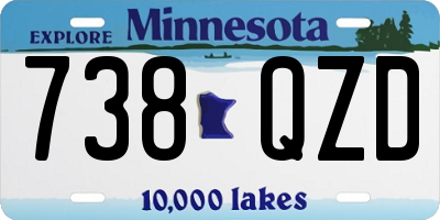 MN license plate 738QZD