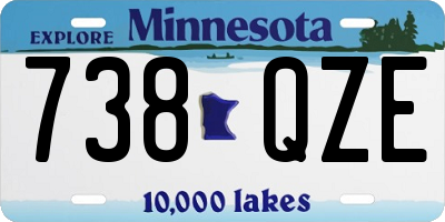 MN license plate 738QZE