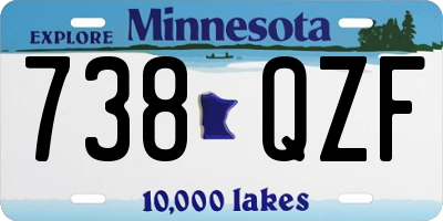 MN license plate 738QZF