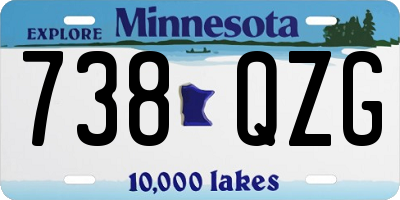 MN license plate 738QZG