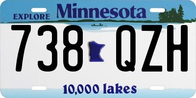 MN license plate 738QZH