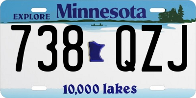 MN license plate 738QZJ
