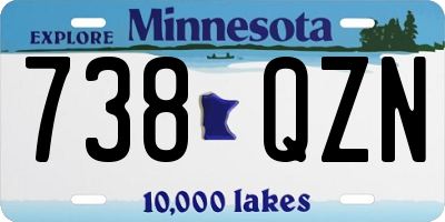 MN license plate 738QZN