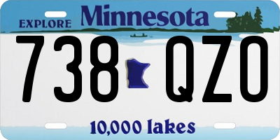 MN license plate 738QZO