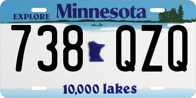 MN license plate 738QZQ