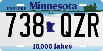 MN license plate 738QZR