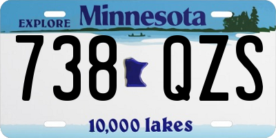 MN license plate 738QZS