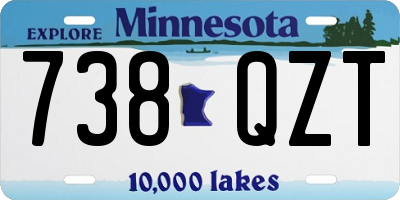 MN license plate 738QZT