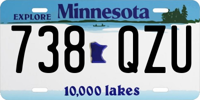MN license plate 738QZU