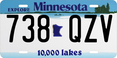 MN license plate 738QZV