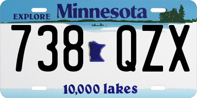 MN license plate 738QZX