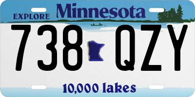 MN license plate 738QZY