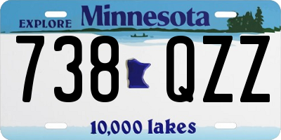 MN license plate 738QZZ