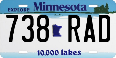 MN license plate 738RAD