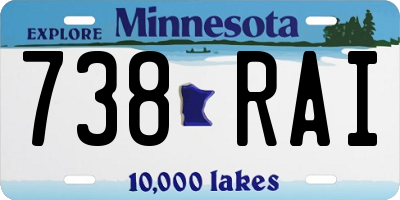 MN license plate 738RAI