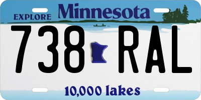 MN license plate 738RAL