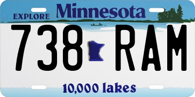 MN license plate 738RAM
