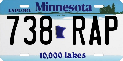 MN license plate 738RAP