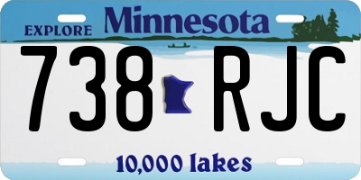 MN license plate 738RJC