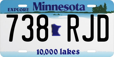 MN license plate 738RJD