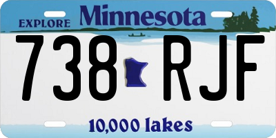 MN license plate 738RJF