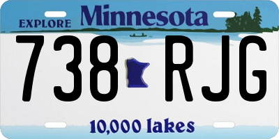 MN license plate 738RJG