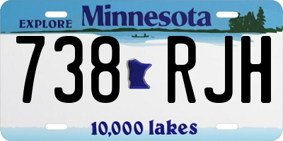 MN license plate 738RJH