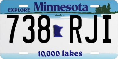 MN license plate 738RJI