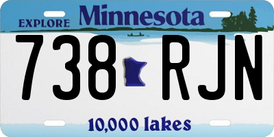 MN license plate 738RJN