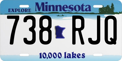 MN license plate 738RJQ