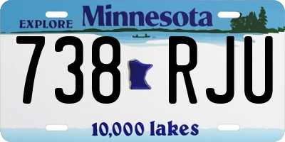 MN license plate 738RJU