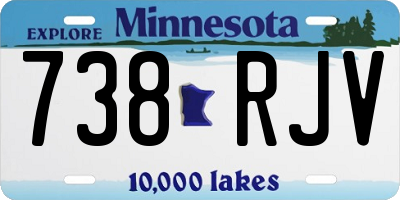 MN license plate 738RJV