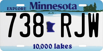MN license plate 738RJW