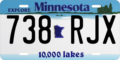 MN license plate 738RJX
