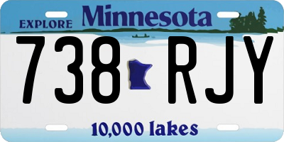 MN license plate 738RJY