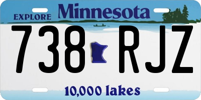 MN license plate 738RJZ